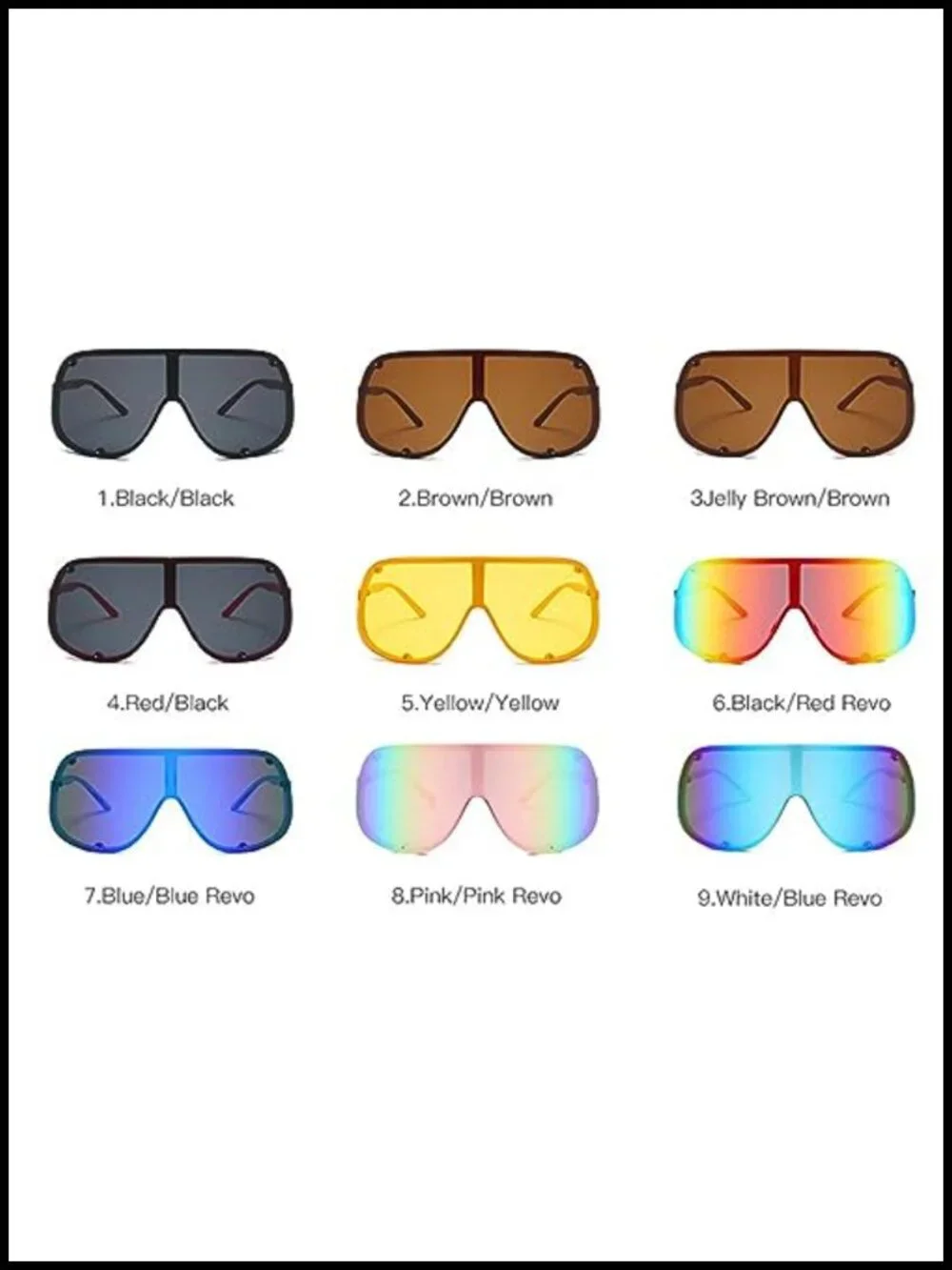 Trendy Oversized Shield Sunglasses UV400 Protection Metal Frame Unisex